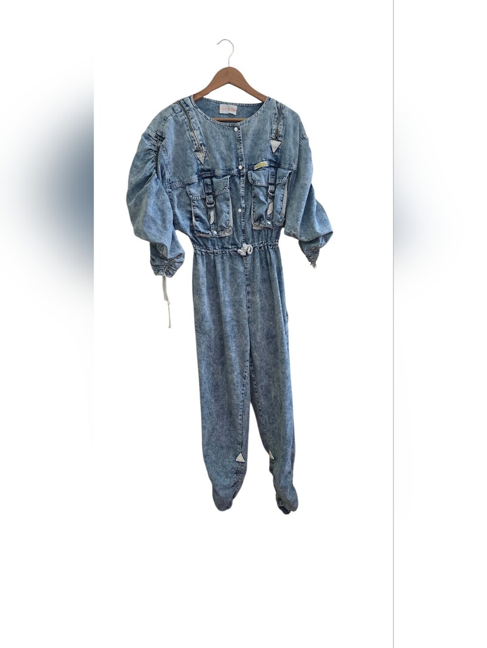 VTG 1980s Victor Obadidom Paris Archival Denim Jumpsuit w/ Fringe Size S